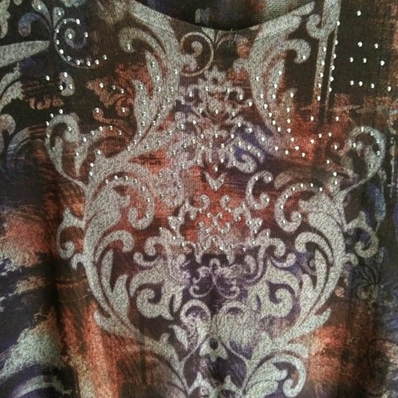 TUNIC STYLE*WOMEN L*MULTICOLOR PURPLES*ENERGY WORLD WEAR - Picture 6 of 8